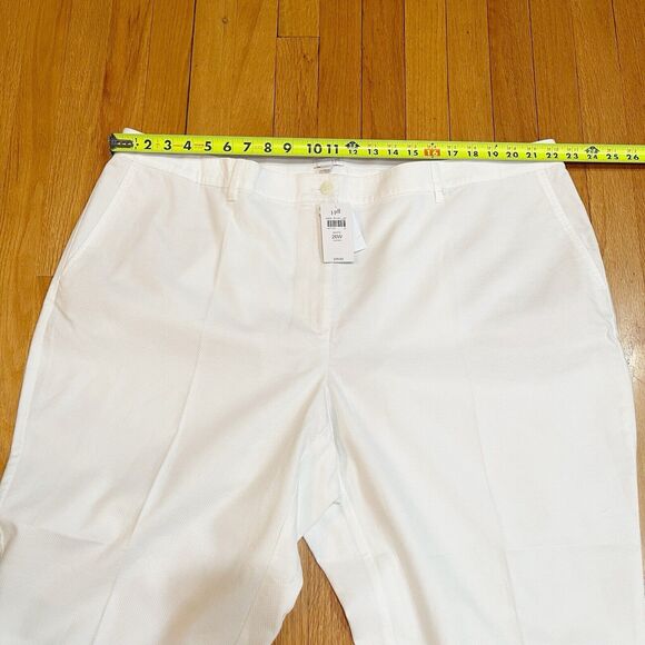 J Jill White Preppy Cropped Pants Womens Plus Size 26W Cotton Textured NEW W TAG - Picture 3 of 11